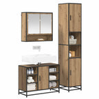 Badezimmermöbel-Set mit Regal 3 pcs Artisan-Eiche Holzwerkstoff