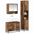 Badezimmermöbel-Set mit Schubladen 3 pcs Altholz Holzwerkstoff