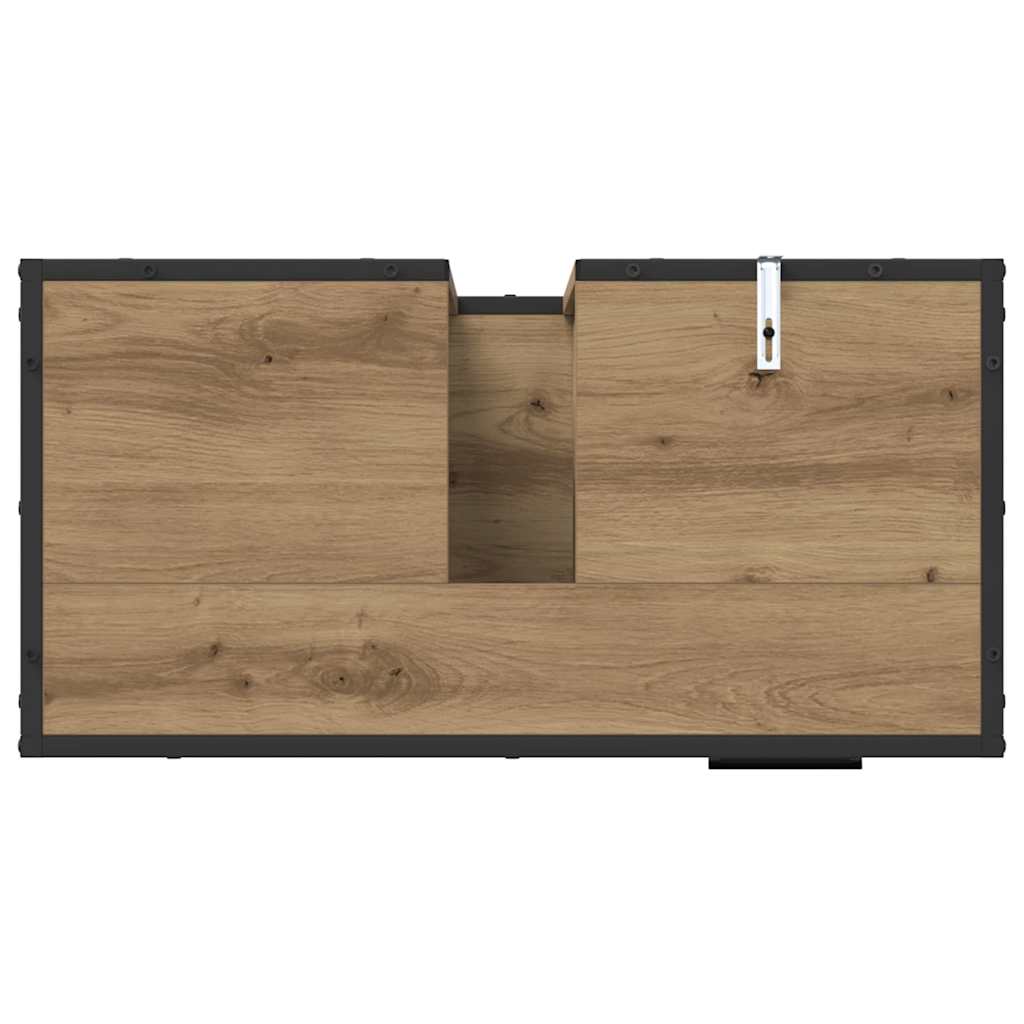 Badezimmermöbel-Set mit Regal 4 pcs Artisan-Eiche Holzwerkstoff