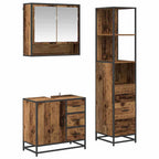 Badezimmermöbel-Set mit Schubladen 3 pcs Altholz Holzwerkstoff