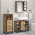 Badezimmermöbel-Set mit Regal 3 pcs Artisan-Eiche Holzwerkstoff
