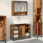 Badezimmermöbel-Set mit Regal 2 pcs Altholz Holzwerkstoff