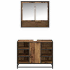 Badezimmermöbel-Set mit Regal 2 pcs Altholz Holzwerkstoff