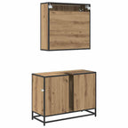 Badezimmermöbel-Set mit Regal 2 pcs Artisan-Eiche Holzwerkstoff