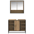 Badezimmermöbel-Set mit Regal 2 pcs Artisan-Eiche Holzwerkstoff