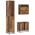 Badezimmermöbel-Set mit Schubladen 3 pcs Altholz Holzwerkstoff