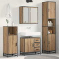 Badezimmermöbel-Set mit Regal 3 pcs Artisan-Eiche Holzwerkstoff