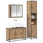 Badezimmermöbel-Set mit Regal 3 pcs Artisan-Eiche Holzwerkstoff