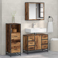 Badezimmermöbel-Set mit Schubladen 3 pcs Altholz Holzwerkstoff
