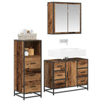 Badezimmermöbel-Set mit Schubladen 3 pcs Altholz Holzwerkstoff