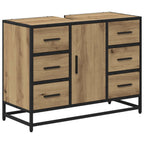 Badezimmermöbel-Set mit Regal 3 pcs Artisan-Eiche Holzwerkstoff