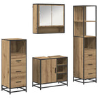 Badezimmermöbel-Set mit Regal 4 pcs Artisan-Eiche Holzwerkstoff