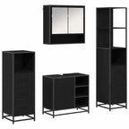 Badezimmermöbel-Set 4 pcs Schwarz Eichen-Optik Holzwerkstoff