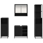 Badezimmermöbel-Set 4 pcs Schwarz Eichen-Optik Holzwerkstoff