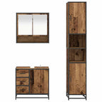 Badezimmermöbel-Set mit Schubladen 3 pcs Altholz Holzwerkstoff