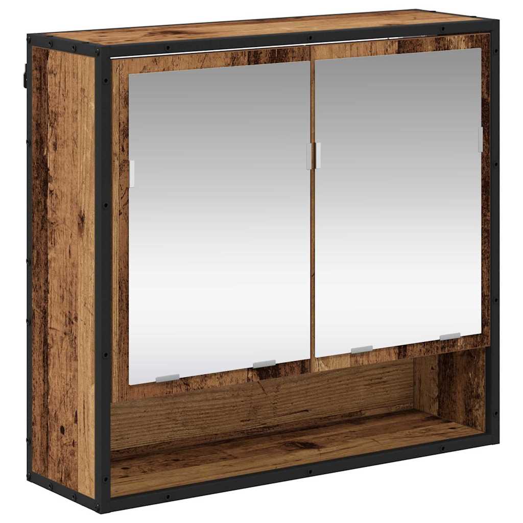 Badezimmermöbel-Set mit Regal 3 pcs Altholz Holzwerkstoff
