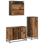 Badezimmermöbel-Set mit Schubladen 3 pcs Altholz Holzwerkstoff