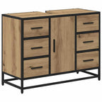 Badezimmermöbel Set mit Tür 4 pcs Artisan-Eiche Holzwerkstoff