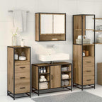 Badezimmermöbel-Set mit Regal 3 pcs Artisan-Eiche Holzwerkstoff