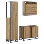 Badezimmermöbel-Set mit Regal 3 pcs Artisan-Eiche Holzwerkstoff
