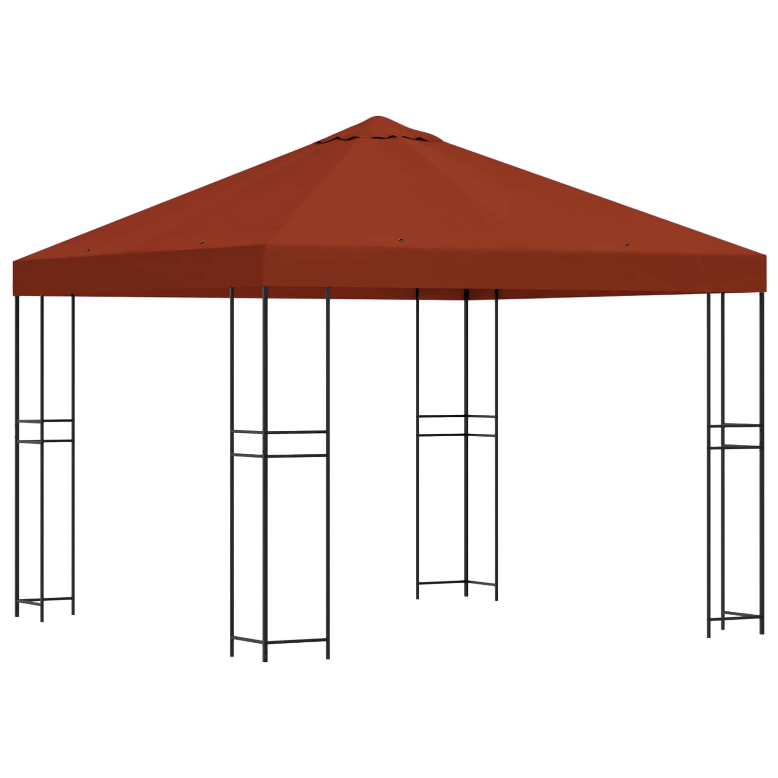 Pavillon 3 x 3 m Terrakotta Polyester und Stahl 190 gsm