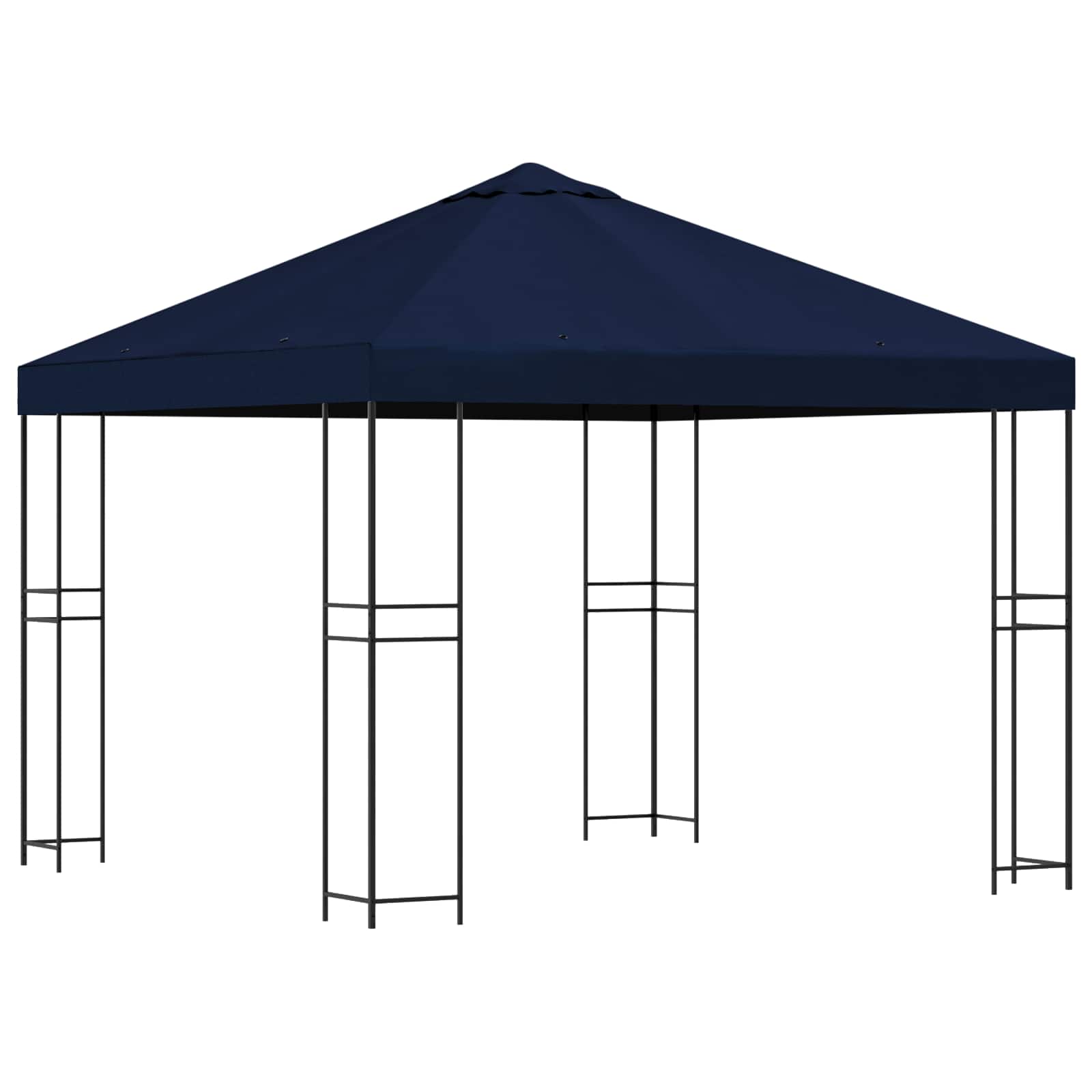 Pavillon 3 x 3 m Blau Polyester und Stahl 190 gsm