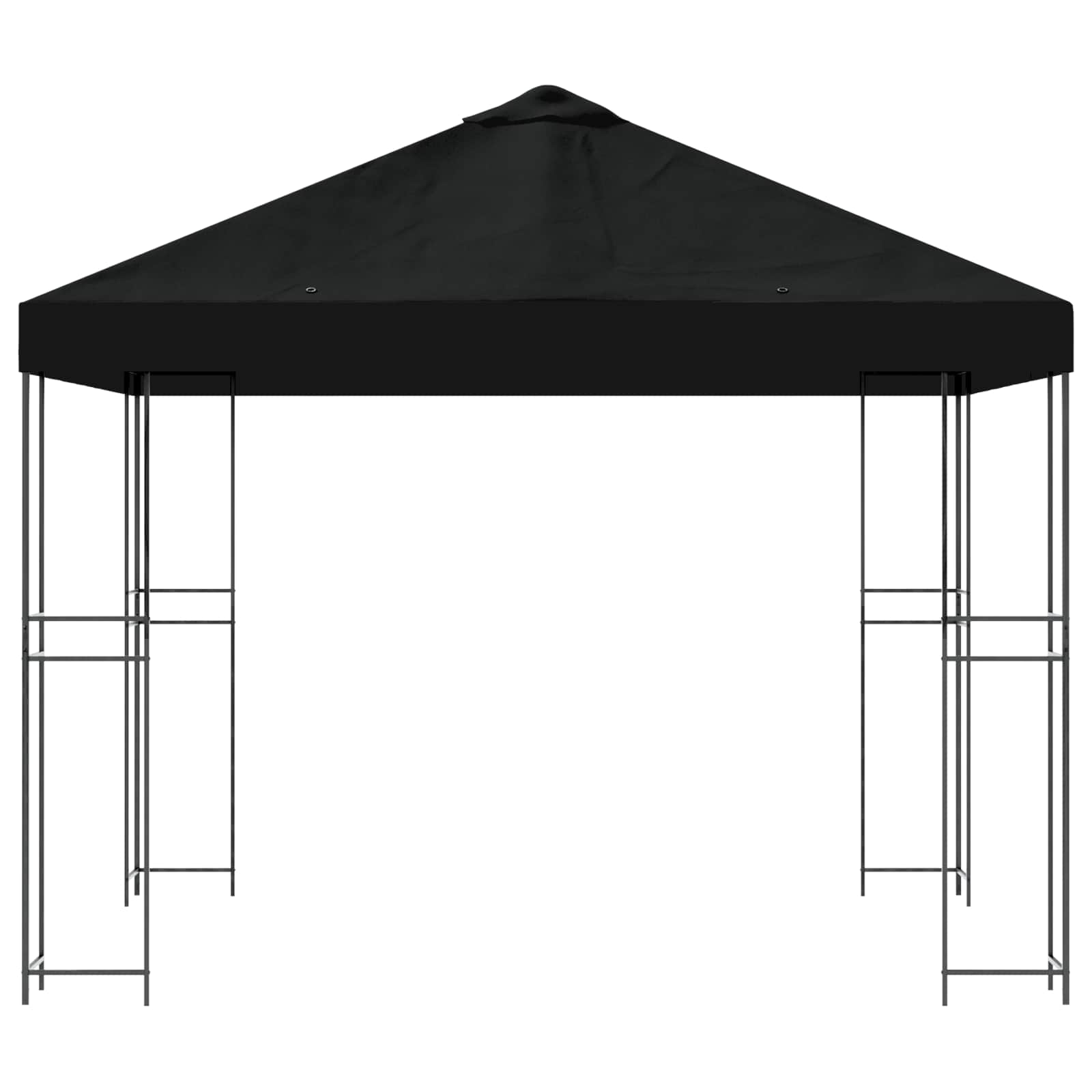 Pavillon 3 x 3 m Schwarz Polyester und Stahl 190 gsm