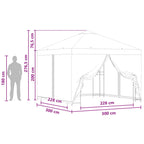 Garten Pavillon mit Seitenwänden 3 x 3 m Beige
