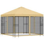 Garten Pavillon mit Seitenwänden 3 x 3 m Creme