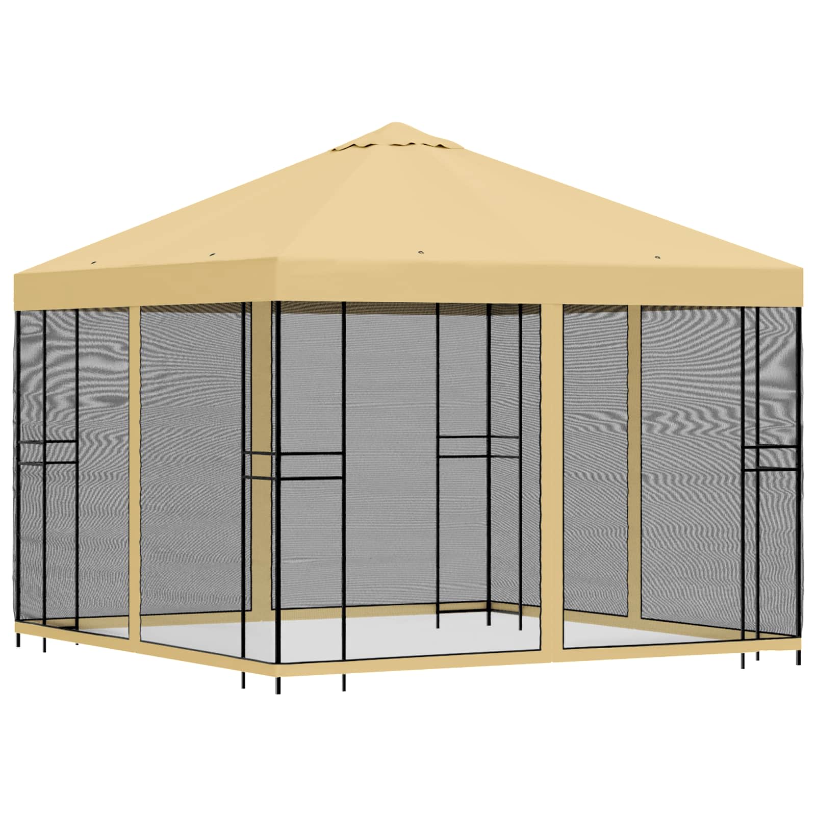 Garten Pavillon mit Seitenwänden 3 x 3 m Creme