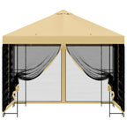 Garten Pavillon mit Seitenwänden 3 x 3 m Creme
