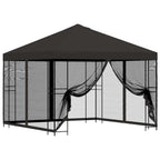 Garten Pavillon mit Seitenwänden 3 x 3 m Anthrazit