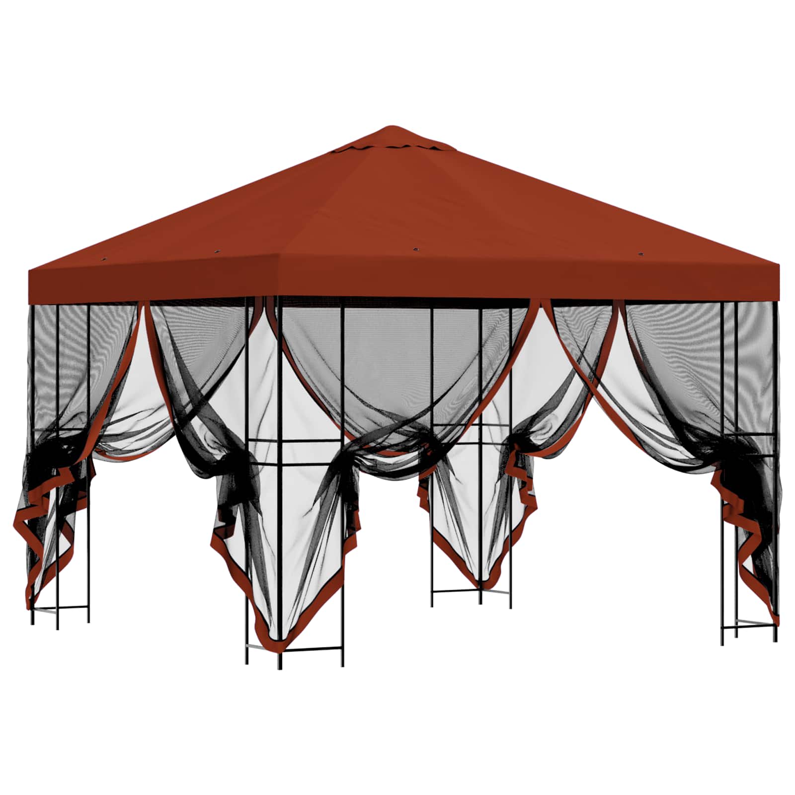 Garten Pavillon mit Seitenwänden 3 x 3 m Terrakotta