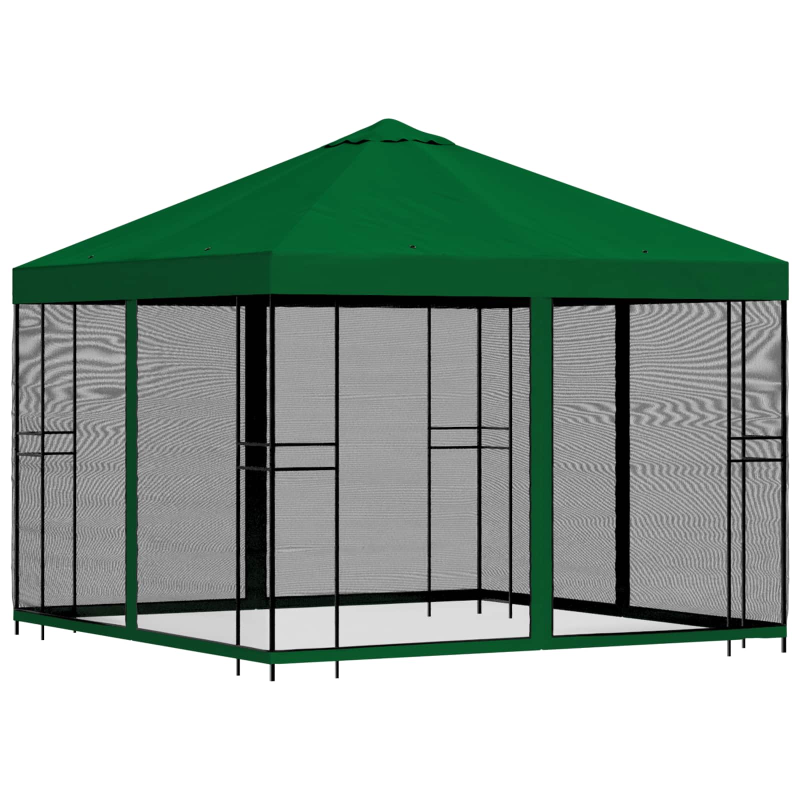 Garten Pavillon mit Seitenwänden 3 x 3 m Grün