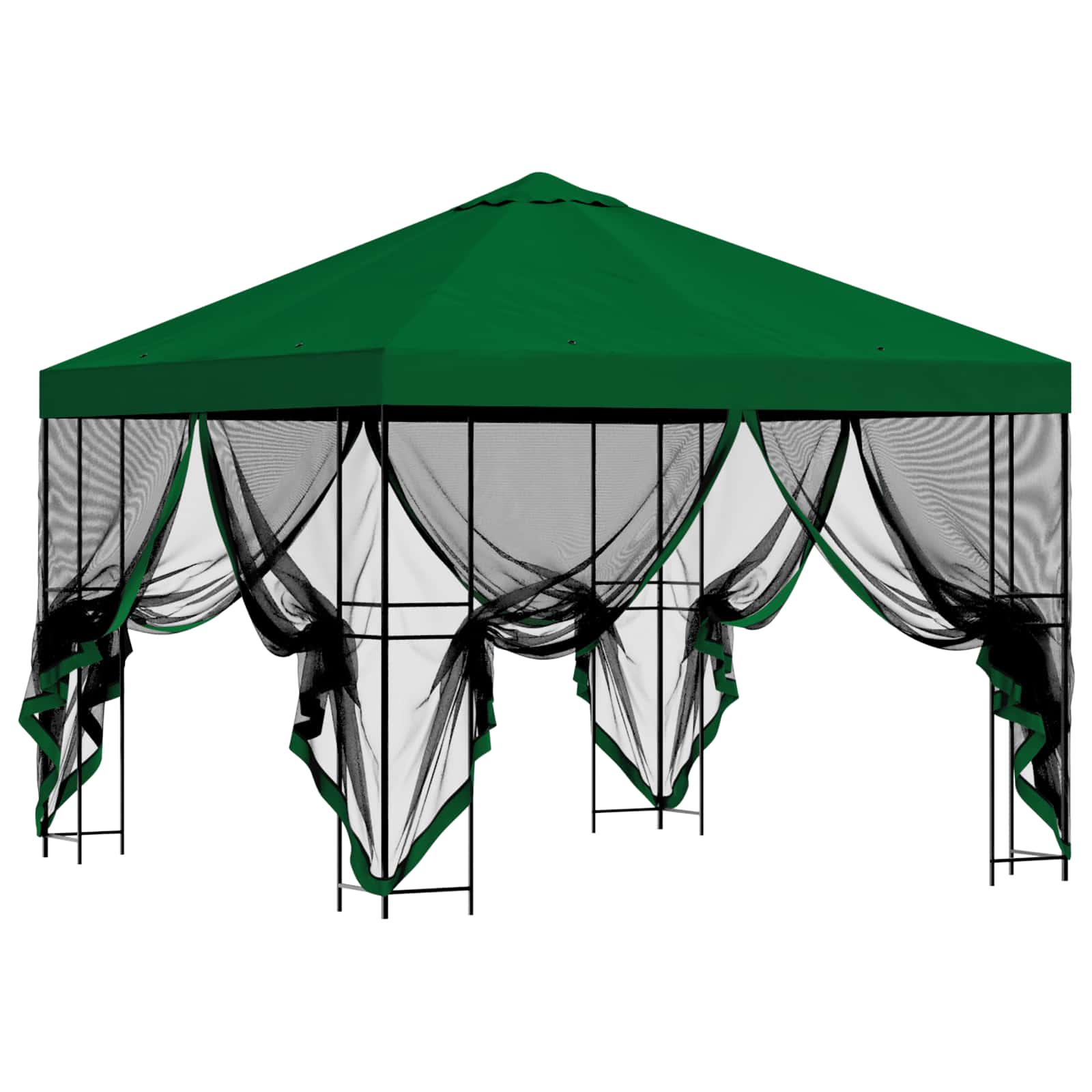 Garten Pavillon mit Seitenwänden 3 x 3 m Grün