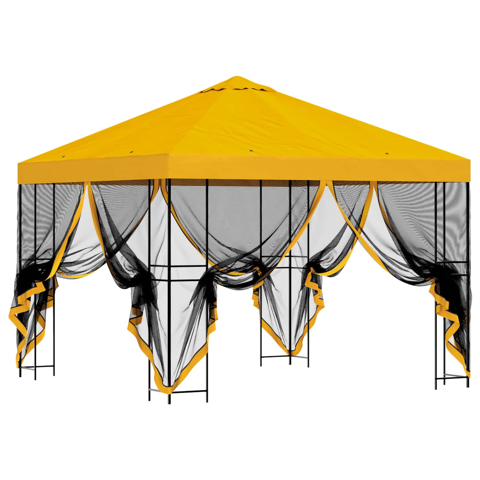 Garten Pavillon mit Seitenwänden 3 x 3 m Gelb