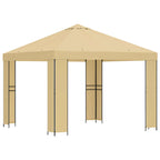 Pavillon 3 x 3 m Creme Polyester und Stahl 190 gsm