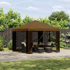 Pavillon 3 x 3 m Taupe Polyester und Stahl 190 gsm