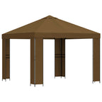 Pavillon 3 x 3 m Taupe Polyester und Stahl 190 gsm