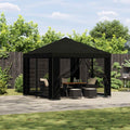 Pavillon 3 x 3 m Schwarz Polyester und Stahl 190 gsm