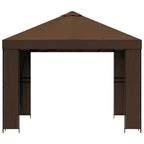 Pavillon 3 x 3 m Braun Polyester und Stahl 190 gsm