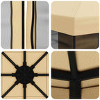 Garten Pavillon mit Seitenwänden 3 x 3 m Creme