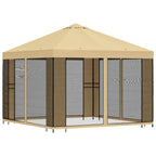 Garten Pavillon mit Seitenwänden 3 x 3 m Creme