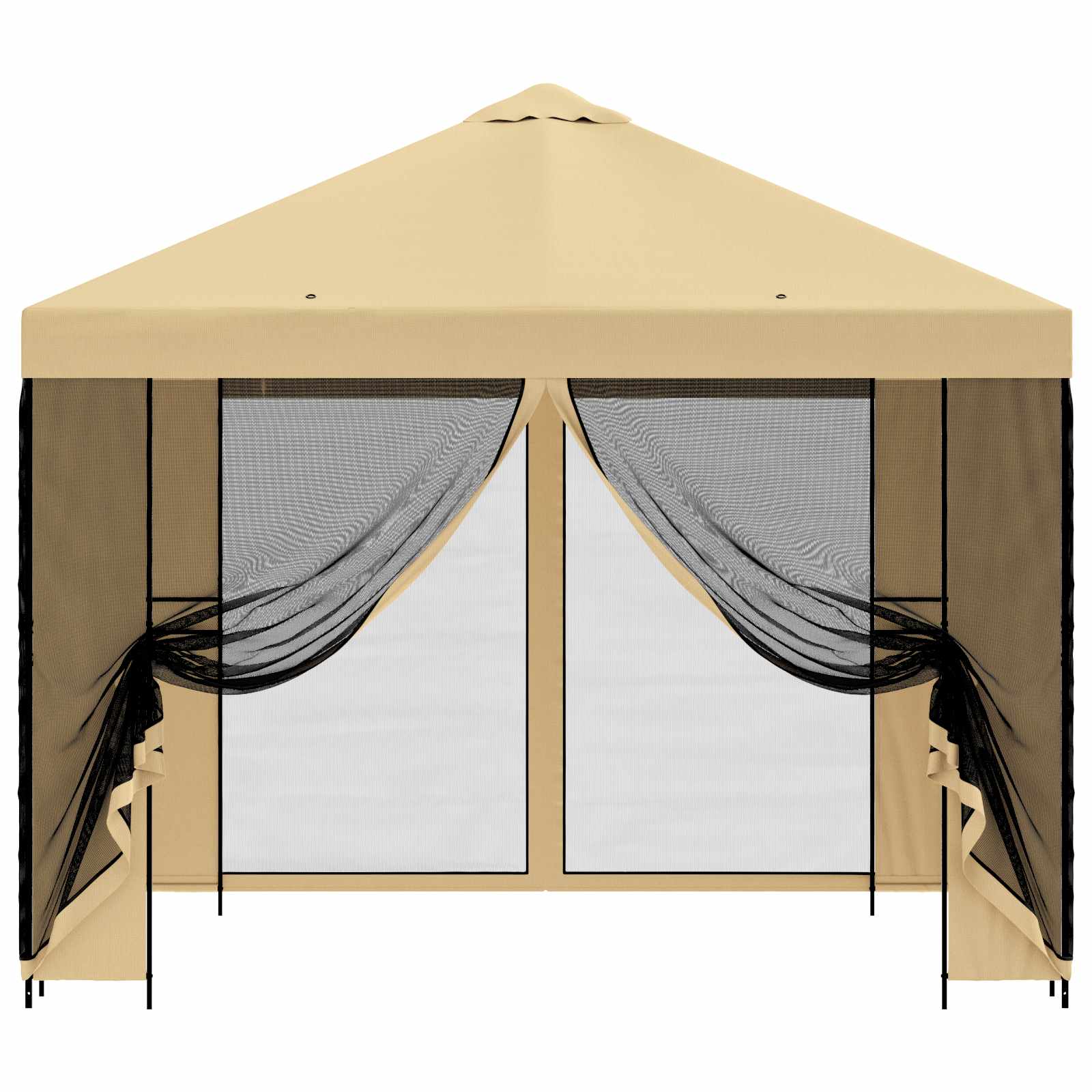 Garten Pavillon mit Seitenwänden 3 x 3 m Creme