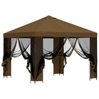 Garten Pavillon mit Seitenwänden 3 x 3 m Taupe