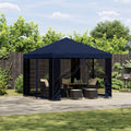 Garten Pavillon mit Seitenwänden 3 x 3 m Blau
