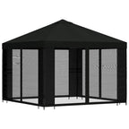 Garten Pavillon mit Seitenwänden 3 x 3 m Schwarz