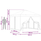 Garten Pavillon mit Seitenwänden 3 x 3 m Schwarz