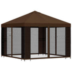 Garten Pavillon mit Seitenwänden 3 x 3 m Braun