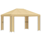 Pavillon 4 x 3 m Creme Polyester und Stahl 190 gsm